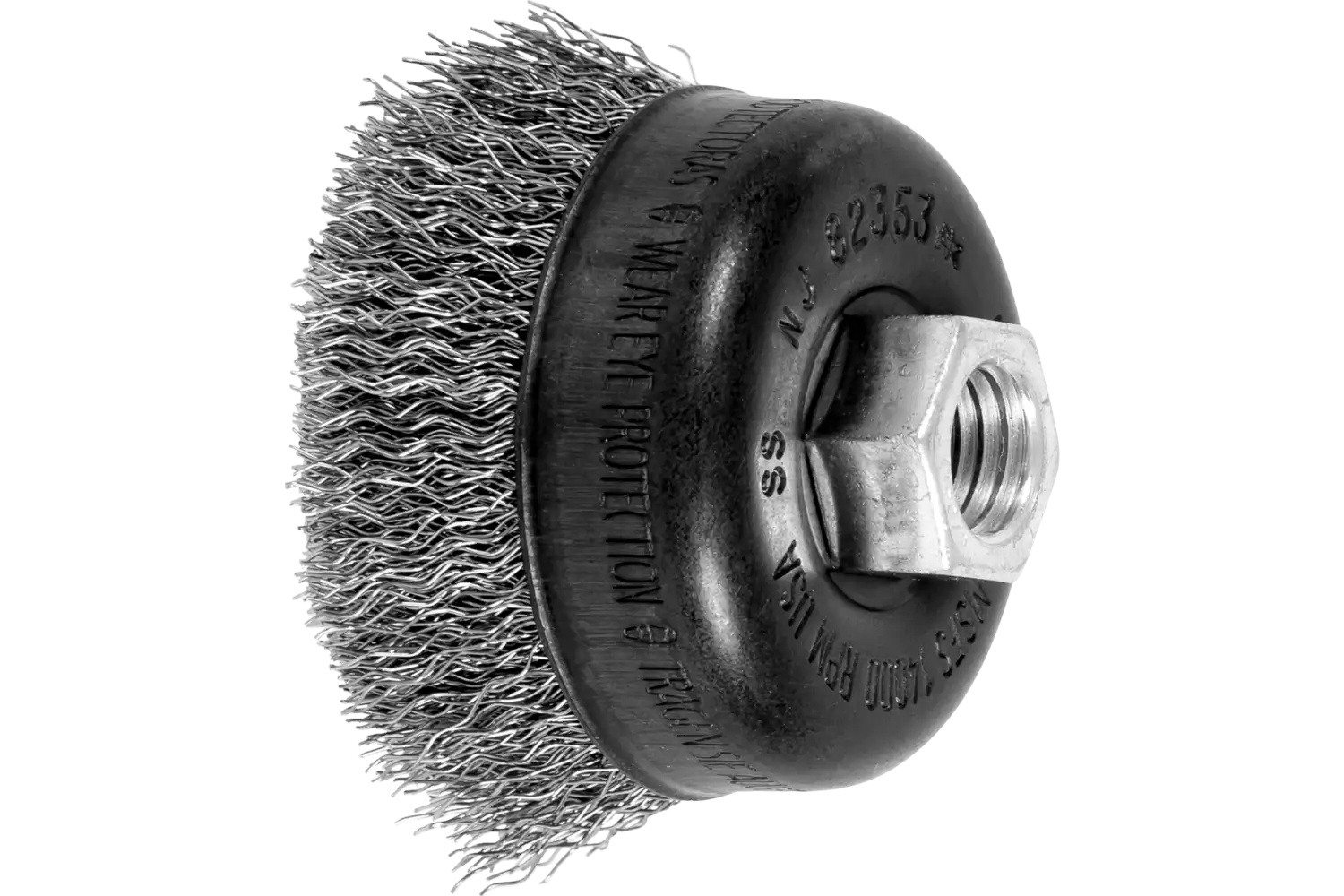 Picture of Pferd Crimped Wire Cup Brush 2-3/4" Dia. .014 Stainless Steel 5/8-11" Thread